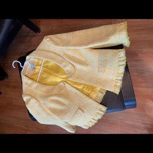 Yellow jacket with cute scoop neck detail